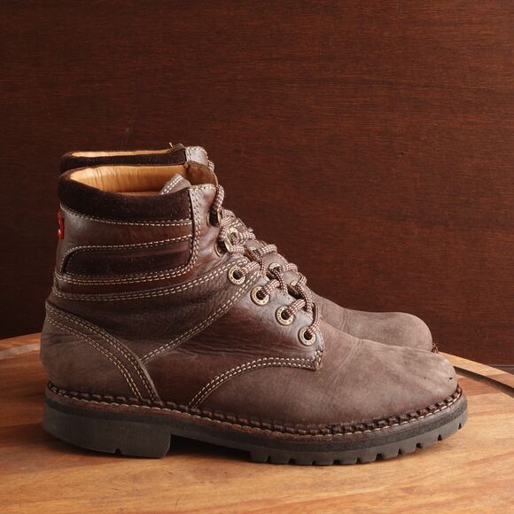 Hunter Boots Womens Size 8.5 Brown Adie Leather Ankle Lace Up Combat Casual - Picture 1 of 13